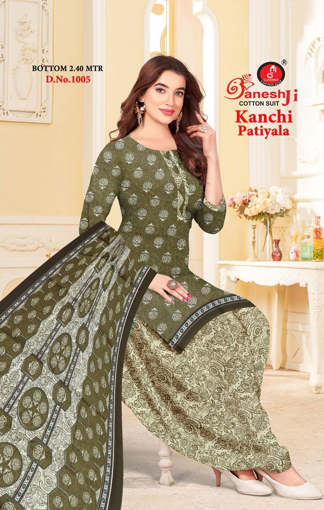 Kanchi Patiyala Vol 1 By Ganeshji Printed Indo Cotton Dress Material Wholesale Shop In Surat